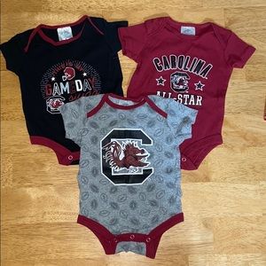 Bundle of 3 South Carolina Gamecocks onesies